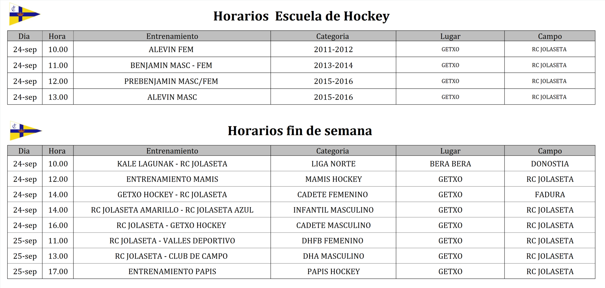 FIN DE SEMANA DE HOCKEY HIERBA Real Club Jolaseta