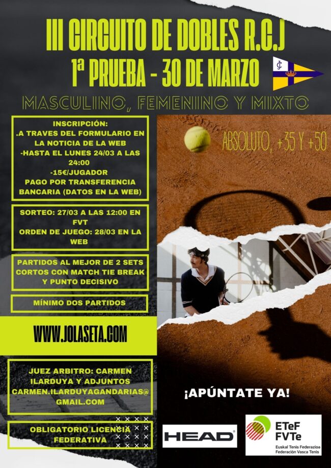 Cartel Torneo de Tenis Moderno Sencillo Negro, Marrón y Verde