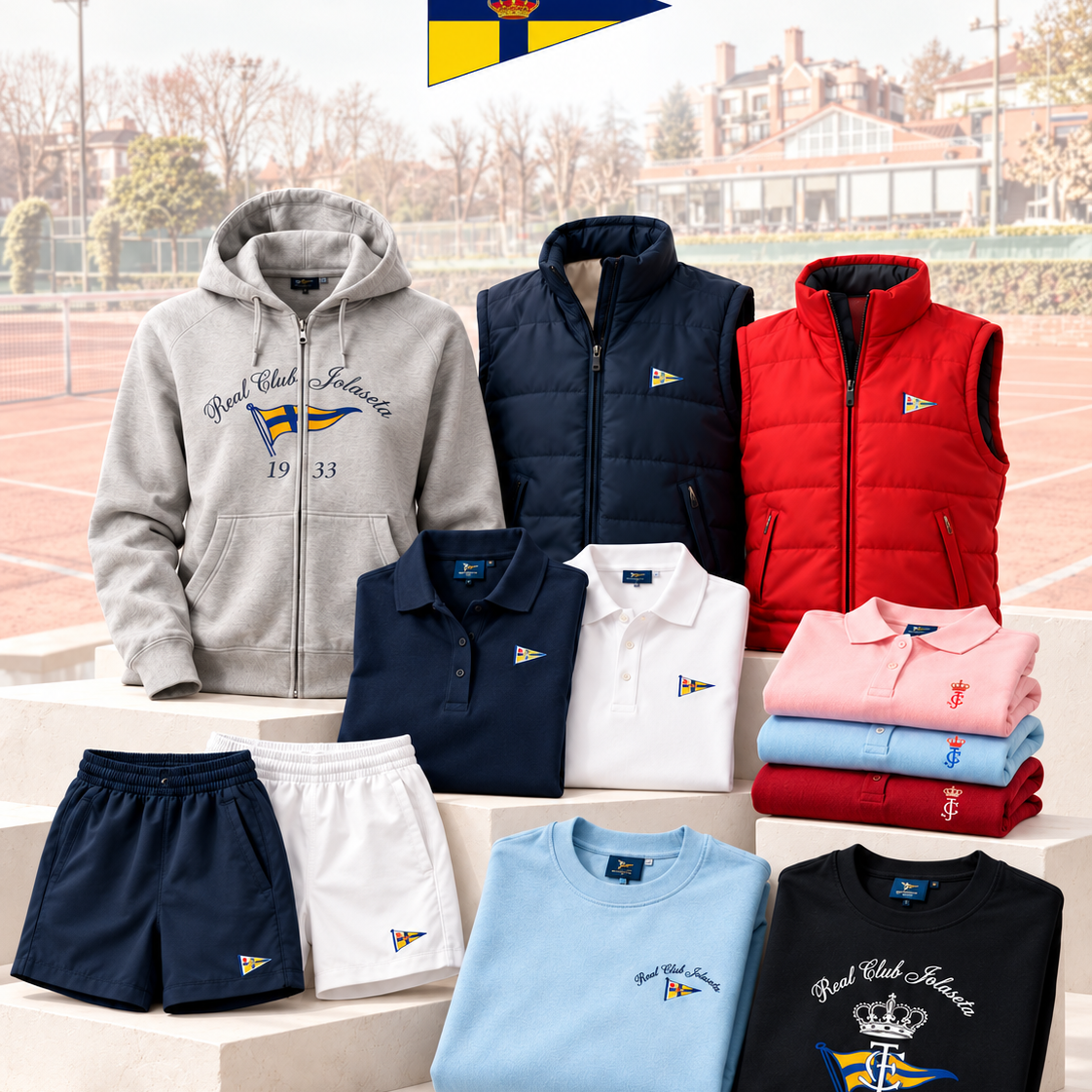 Exposición de moda del club de tenis